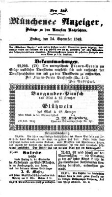 Neueste Nachrichten aus dem Gebiete der Politik (Münchner neueste Nachrichten) Freitag 14. September 1849