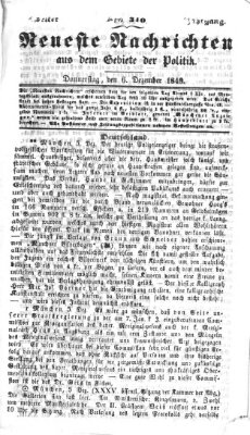 Neueste Nachrichten aus dem Gebiete der Politik (Münchner neueste Nachrichten) Donnerstag 6. Dezember 1849
