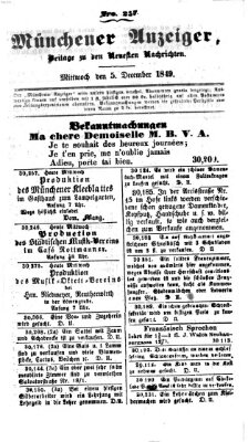 Neueste Nachrichten aus dem Gebiete der Politik (Münchner neueste Nachrichten) Mittwoch 5. Dezember 1849