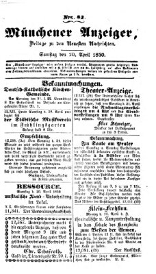 Neueste Nachrichten aus dem Gebiete der Politik (Münchner neueste Nachrichten) Samstag 20. April 1850