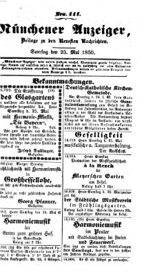 Neueste Nachrichten aus dem Gebiete der Politik (Münchner neueste Nachrichten) Samstag 25. Mai 1850