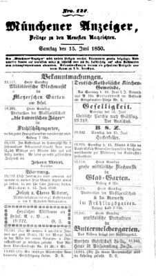 Neueste Nachrichten aus dem Gebiete der Politik (Münchner neueste Nachrichten) Samstag 15. Juni 1850