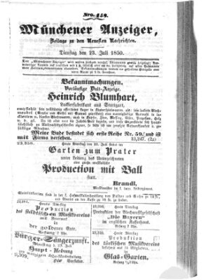 Neueste Nachrichten aus dem Gebiete der Politik (Münchner neueste Nachrichten) Dienstag 23. Juli 1850
