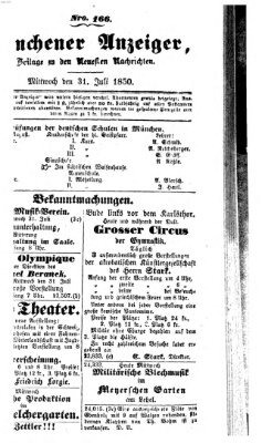 Neueste Nachrichten aus dem Gebiete der Politik (Münchner neueste Nachrichten) Mittwoch 31. Juli 1850