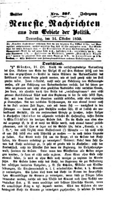 Neueste Nachrichten aus dem Gebiete der Politik Donnerstag 24. Oktober 1850
