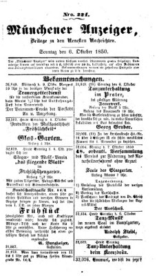 Neueste Nachrichten aus dem Gebiete der Politik (Münchner neueste Nachrichten) Sonntag 6. Oktober 1850