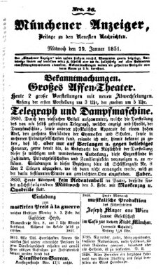 Neueste Nachrichten aus dem Gebiete der Politik (Münchner neueste Nachrichten) Mittwoch 29. Januar 1851