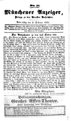Neueste Nachrichten aus dem Gebiete der Politik Donnerstag 6. Februar 1851