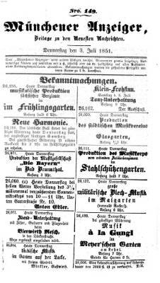 Neueste Nachrichten aus dem Gebiete der Politik (Münchner neueste Nachrichten) Donnerstag 3. Juli 1851