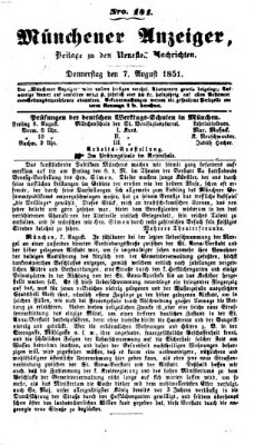 Neueste Nachrichten aus dem Gebiete der Politik Donnerstag 7. August 1851