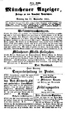 Neueste Nachrichten aus dem Gebiete der Politik Sonntag 21. September 1851