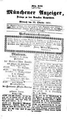 Neueste Nachrichten aus dem Gebiete der Politik (Münchner neueste Nachrichten) Mittwoch 29. Oktober 1851