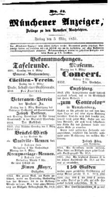 Neueste Nachrichten aus dem Gebiete der Politik (Münchner neueste Nachrichten) Freitag 5. März 1852