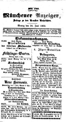 Neueste Nachrichten aus dem Gebiete der Politik (Münchner neueste Nachrichten) Montag 28. Juni 1852