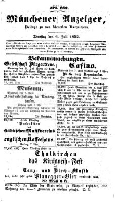Neueste Nachrichten aus dem Gebiete der Politik (Münchner neueste Nachrichten) Dienstag 6. Juli 1852
