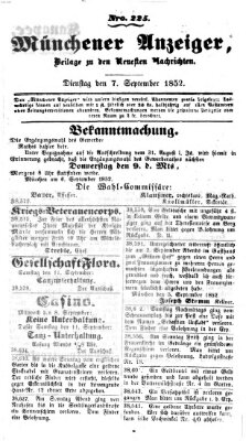 Neueste Nachrichten aus dem Gebiete der Politik (Münchner neueste Nachrichten) Dienstag 7. September 1852