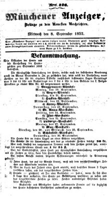 Neueste Nachrichten aus dem Gebiete der Politik (Münchner neueste Nachrichten) Mittwoch 8. September 1852
