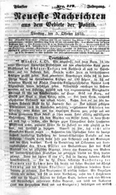 Neueste Nachrichten aus dem Gebiete der Politik (Münchner neueste Nachrichten) Dienstag 5. Oktober 1852