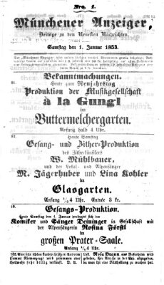 Neueste Nachrichten aus dem Gebiete der Politik (Münchner neueste Nachrichten) Samstag 1. Januar 1853