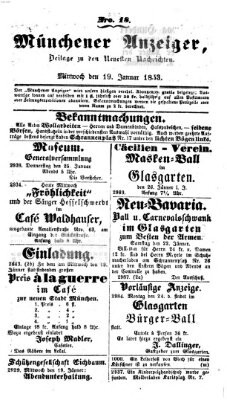 Neueste Nachrichten aus dem Gebiete der Politik (Münchner neueste Nachrichten) Mittwoch 19. Januar 1853