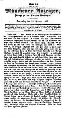 Neueste Nachrichten aus dem Gebiete der Politik (Münchner neueste Nachrichten) Donnerstag 24. Februar 1853