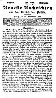 Neueste Nachrichten aus dem Gebiete der Politik Freitag 23. September 1853