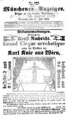 Neueste Nachrichten aus dem Gebiete der Politik (Münchner neueste Nachrichten) Donnerstag 21. Juli 1853