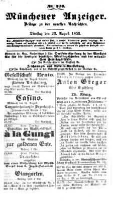 Neueste Nachrichten aus dem Gebiete der Politik Dienstag 23. August 1853