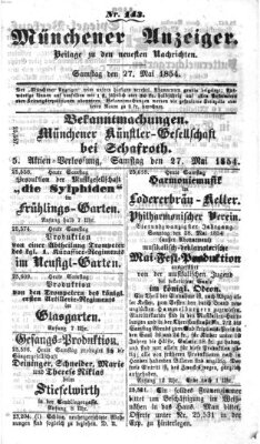 Neueste Nachrichten aus dem Gebiete der Politik (Münchner neueste Nachrichten) Samstag 27. Mai 1854