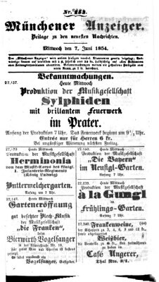Neueste Nachrichten aus dem Gebiete der Politik (Münchner neueste Nachrichten) Mittwoch 7. Juni 1854