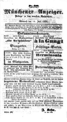 Neueste Nachrichten aus dem Gebiete der Politik (Münchner neueste Nachrichten) Mittwoch 14. Juni 1854