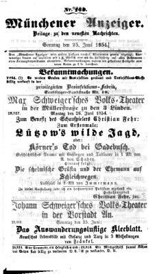 Neueste Nachrichten aus dem Gebiete der Politik (Münchner neueste Nachrichten) Sonntag 25. Juni 1854
