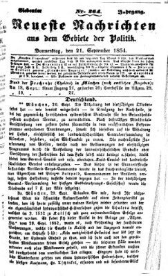 Neueste Nachrichten aus dem Gebiete der Politik (Münchner neueste Nachrichten) Donnerstag 21. September 1854
