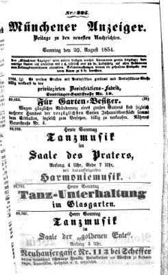 Neueste Nachrichten aus dem Gebiete der Politik (Münchner neueste Nachrichten) Sonntag 20. August 1854