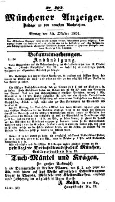 Neueste Nachrichten aus dem Gebiete der Politik (Münchner neueste Nachrichten) Montag 30. Oktober 1854