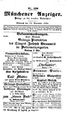 Neueste Nachrichten aus dem Gebiete der Politik (Münchner neueste Nachrichten) Mittwoch 15. November 1854