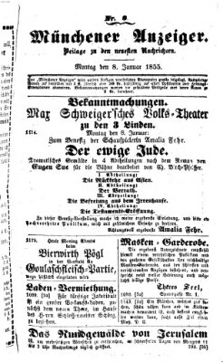 Neueste Nachrichten aus dem Gebiete der Politik (Münchner neueste Nachrichten) Montag 8. Januar 1855