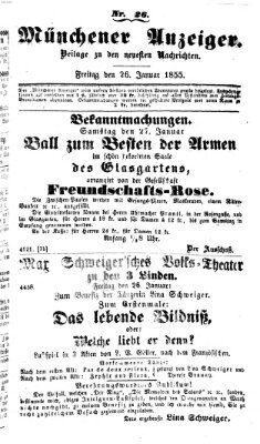 Neueste Nachrichten aus dem Gebiete der Politik (Münchner neueste Nachrichten) Freitag 26. Januar 1855