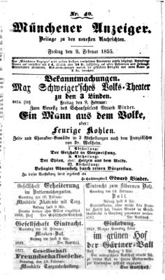 Neueste Nachrichten aus dem Gebiete der Politik (Münchner neueste Nachrichten) Freitag 9. Februar 1855