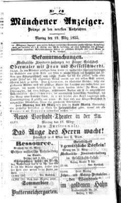Neueste Nachrichten aus dem Gebiete der Politik (Münchner neueste Nachrichten) Montag 19. März 1855