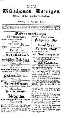Neueste Nachrichten aus dem Gebiete der Politik (Münchner neueste Nachrichten) Dienstag 29. Mai 1855