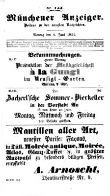 Neueste Nachrichten aus dem Gebiete der Politik (Münchner neueste Nachrichten) Montag 4. Juni 1855