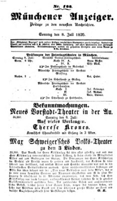 Neueste Nachrichten aus dem Gebiete der Politik (Münchner neueste Nachrichten) Sonntag 8. Juli 1855