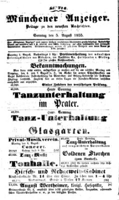 Neueste Nachrichten aus dem Gebiete der Politik (Münchner neueste Nachrichten) Sonntag 5. August 1855