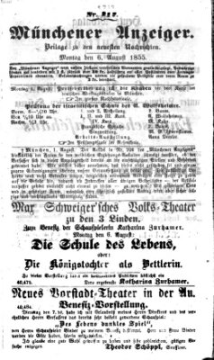 Neueste Nachrichten aus dem Gebiete der Politik (Münchner neueste Nachrichten) Montag 6. August 1855