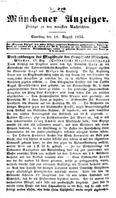Neueste Nachrichten aus dem Gebiete der Politik Samstag 18. August 1855