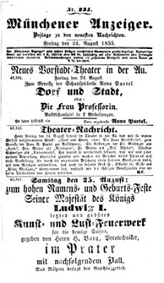Neueste Nachrichten aus dem Gebiete der Politik (Münchner neueste Nachrichten) Freitag 24. August 1855