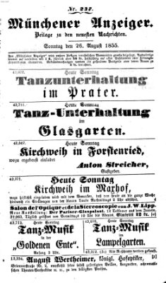 Neueste Nachrichten aus dem Gebiete der Politik (Münchner neueste Nachrichten) Sonntag 26. August 1855