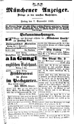 Neueste Nachrichten aus dem Gebiete der Politik (Münchner neueste Nachrichten) Freitag 7. September 1855