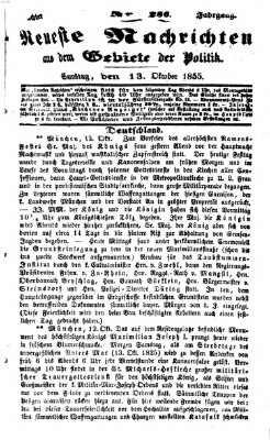 Neueste Nachrichten aus dem Gebiete der Politik (Münchner neueste Nachrichten) Samstag 13. Oktober 1855